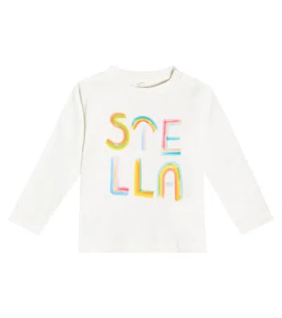 Stella Mccartney Logo Cotton Jersey T-shirt In White