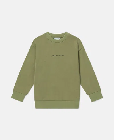 Stella Mccartney Logo Crewneck Sweatshirt In Green