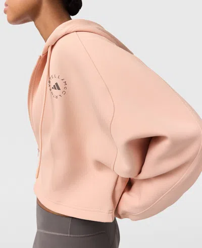 Stella Mccartney Logo Cropped Hoodie In Sand