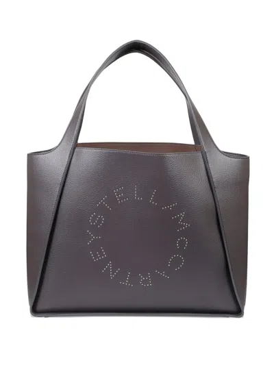 Stella Mccartney Logo Cut-out Tote Bag In Gray