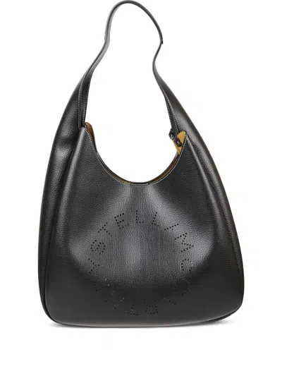 Stella Mccartney Logo-cut Shoulder Bag In Black