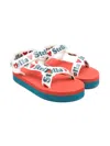 Stella Mccartney Logo Printed Sandals In White