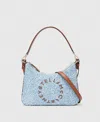 Stella Mccartney Terry Denim Cross-body Bag In Light Blue