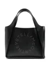 Stella Mccartney Leather Tote Bag With Logo Detail In Black