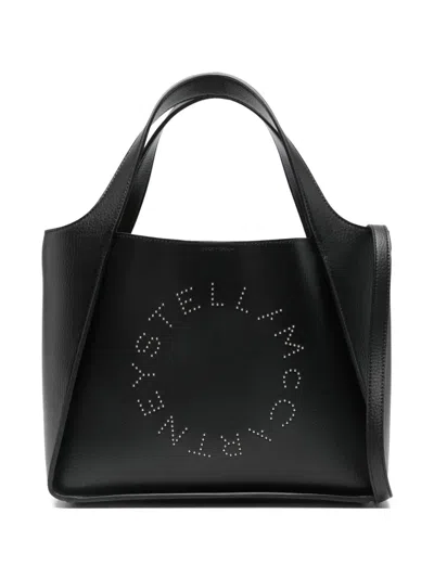 STELLA MCCARTNEY LOGO-DETAIL LEATHER TOTE BAG