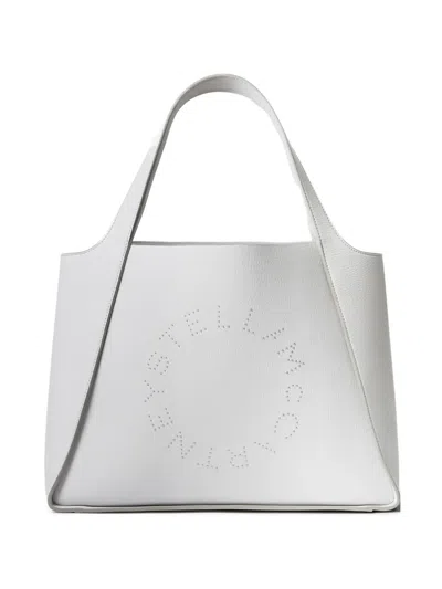 Stella Mccartney Light Grey Logo Large Tote In White