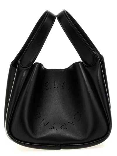 Stella Mccartney Logo Detailed Open Top Handbag In Black