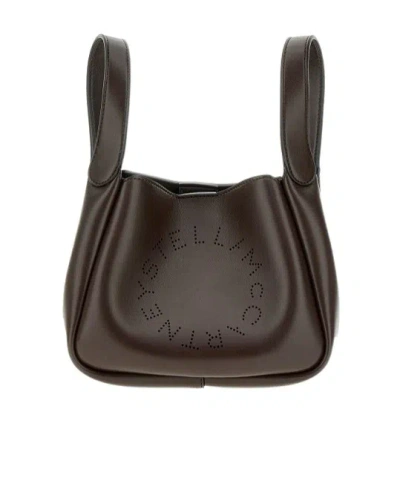 Stella Mccartney Logo Detailed Open Top Handbag In Black