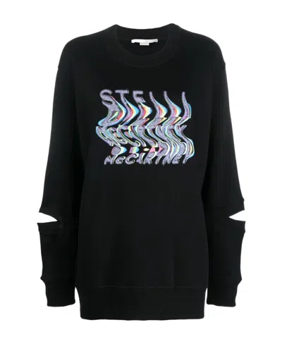 Stella Mccartney Logo Detailed Oversized Sweatshirt In Black