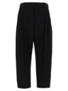 Stella Mccartney Cropped Tailored Pants With Double Front Pleats In Black