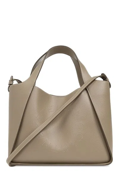 Stella Mccartney Logo Detailed Top Handle Bag In Neutral