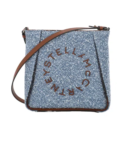 Stella Mccartney Logo Shoulder Bag In Blue
