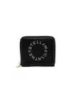 Stella Mccartney Logo Detailed Zip-up Card Holder In Black