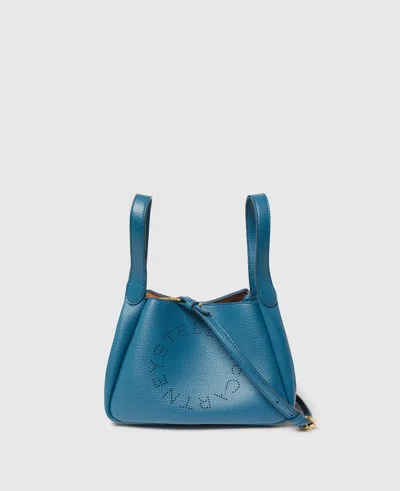 Stella Mccartney Logo Double Top Handle Crossbody Bag In Blue