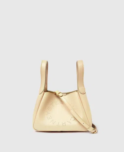 Stella Mccartney Logo Double Top Handle Crossbody Bag In Yellow