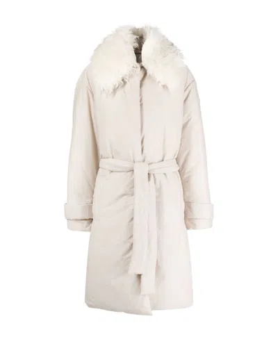 Stella Mccartney Logo Down Jacket In White