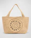 Stella Mccartney Logo Eco Crochet Raffia Tote Bag In Natural