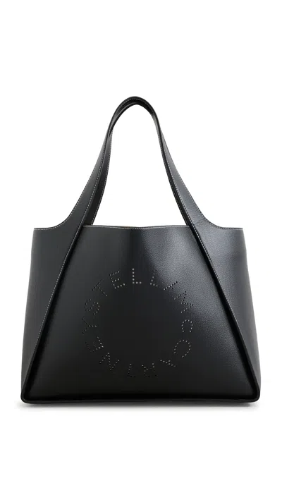 Stella Mccartney Logo Eco Embossed Grainy Alter Mat Tote Bag Black
