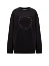 Stella Mccartney Black Rhinestone Logo Sweatshirt In Black
