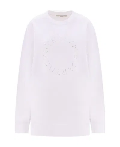 Stella Mccartney Logo Embellished Crewneck Sweatshirt In White
