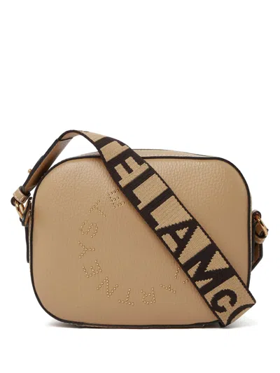 Stella Mccartney Logo-embellished Cross Body Bag In Beige