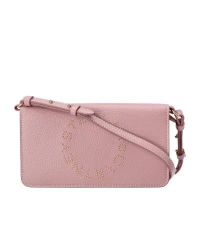 Stella Mccartney Logo Embellished Mini Shoulder Bag In Pink