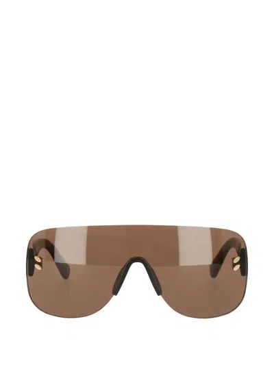 Stella Mccartney Logo-embellishment Sunglasses In Brown