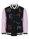 Stella Mccartney Logo-embroidered Bomber Jacket In 黑色