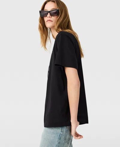 Stella Mccartney Logo-embroidered Boyfriend T-shirt In Black