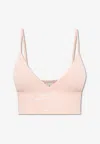 Stella Mccartney Logo Embroidered Bra In Pink