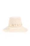 Stella Mccartney Logo Embroidered Cotton Bucket Hat In White
