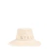 Stella Mccartney Logo Embroidered Cotton Bucket Hat In White
