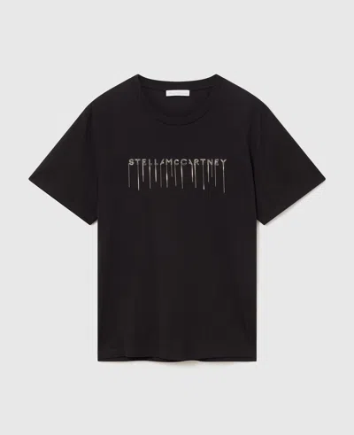 Stella Mccartney Logo-embroidered Crewneck T-shirt In Black