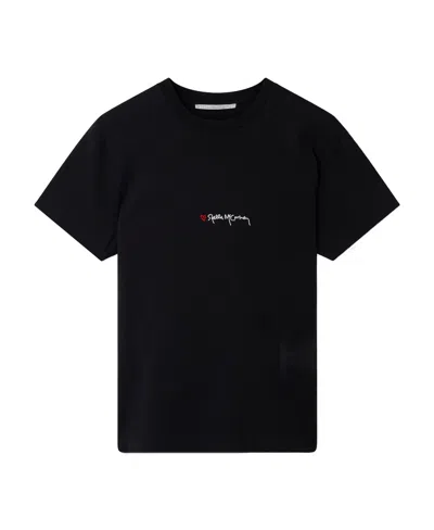 STELLA MCCARTNEY STELLA MCCARTNEY LOGO EMBROIDERED CREWNECK T-SHIRT
