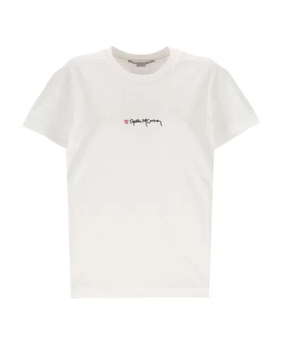 STELLA MCCARTNEY STELLA MCCARTNEY LOGO EMBROIDERED CREWNECK T-SHIRT