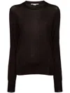 Stella Mccartney Logo-embroidered Knitted Top In 2100 Dark Brown