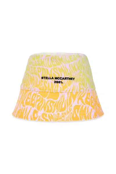 Stella Mccartney Logo-embroidered Reversible Bucket Hat In Red