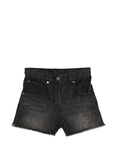 Stella Mccartney Kids' Logo-embroidered Shorts In Black