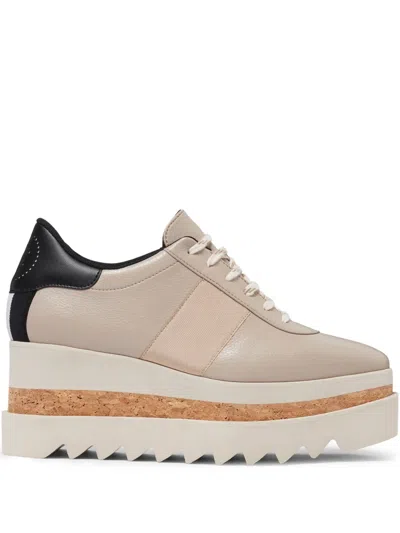 Stella Mccartney Sneakelyse Vegan Colourblock Platform Trainers In Greggio