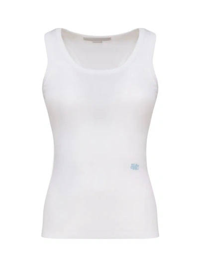 Stella Mccartney Logo Embroidered Tank Top In White