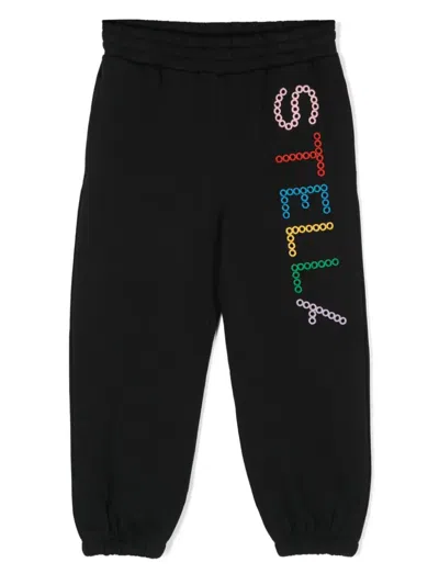 Stella Mccartney Kids' Logo-embroidered Track Pants In Black