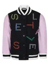 Stella Mccartney Logo-embroidered Bomber Jacket In Black