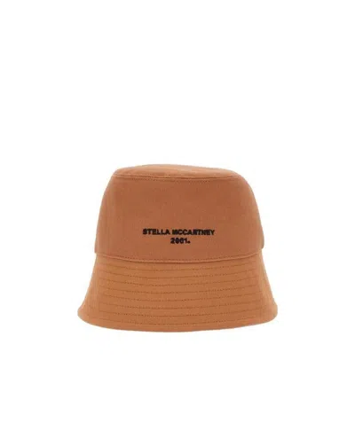 STELLA MCCARTNEY STELLA MCCARTNEY LOGO EMBROIDERED WIDE BRIM BUCKET HAT