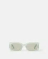 Stella Mccartney Logo-engraved Rectangular Sunglasses In Green