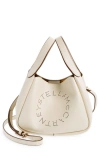 Stella Mccartney Logo Alter Mat Vegan Leather Crossbody Bag In Pure White