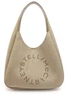 Stella Mccartney Womens Khaki Logo Hobo Faux-suede Shoulder Bag