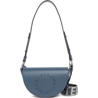 Stella Mccartney Logo Flap Shoulder Bag In Blue