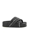Stella Mccartney Vesta Eco Alt Logo Crisscross Sandals In Black
