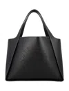Stella Mccartney Logo Grainy Alter Mat Tote Bag In Black