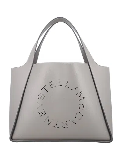 Stella Mccartney Logo Grainy Alter Mat Tote Bag In Smoke